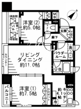 レジディア勝どき 905 間取り図