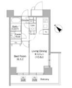 コンフォリア白金高輪 1203 間取り図