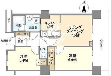 豊洲シエルタワー 1013 間取り図