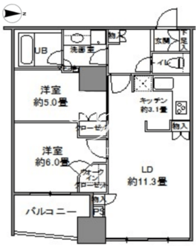 カスタリアタワー品川シーサイド 1705 間取り図