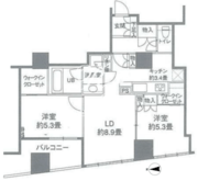 カスタリアタワー品川シーサイド 2201 間取り図
