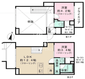 イプセ代々木上原DLX 101 間取り図