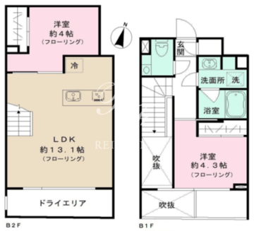 イプセ代々木上原DLX 104 間取り図