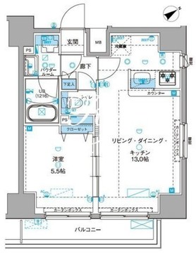 ジェノヴィア浅草3グリーンヴェール 801 間取り図