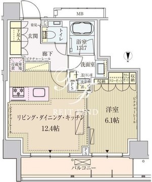 パークアクシス赤坂見附 1306 間取り図