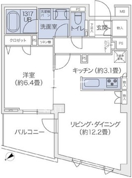 代官山ブレス鉢山 102 間取り図