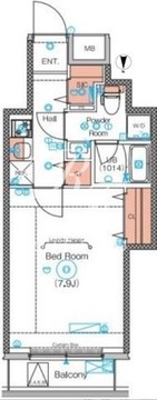 エストゥルース浅草 202 間取り図