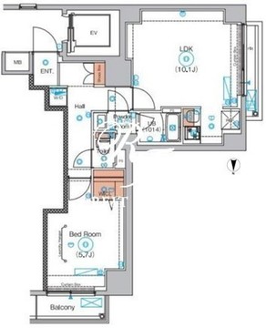 エストゥルース浅草 903 間取り図