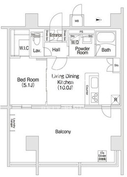 コンフォリア新宿 1101 間取り図