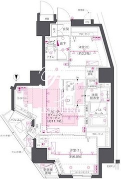 ズーム渋谷笹塚セカンド 602 間取り図