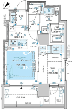 ディームス渋谷本町 1302 間取り図