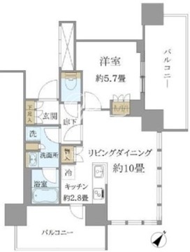 ブリリアタワー浜離宮 418 間取り図