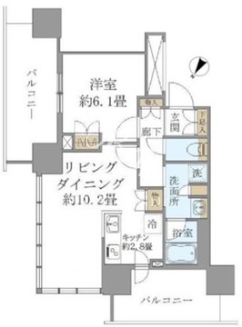 ブリリアタワー浜離宮 801 間取り図