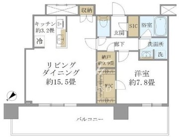 ブリリアタワー浜離宮 1802 間取り図