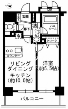 レジディア神田東 402 間取り図