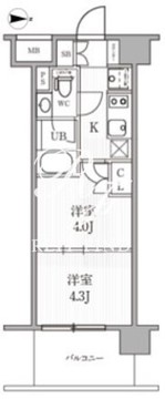 シーズンフラッツ木場 304 間取り図