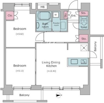 レジディア新宿イースト2 801 間取り図