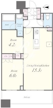 パークタワー勝どき S-1611 間取り図