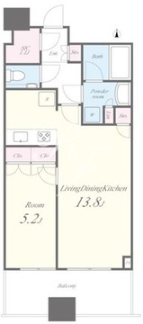 パークタワー勝どき S-1240 間取り図