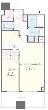 パークタワー勝どき S-1733 間取り図