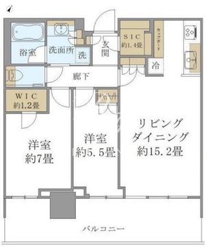 パークタワー勝どき M-1933 間取り図