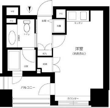 クオリア広尾 407 間取り図