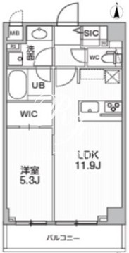 シーズンフラッツ押上テラス 702 間取り図