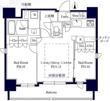 グランパセオ八丁堀2 802 間取り図