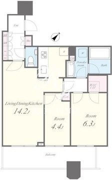 パークタワー勝どき S-1725 間取り図