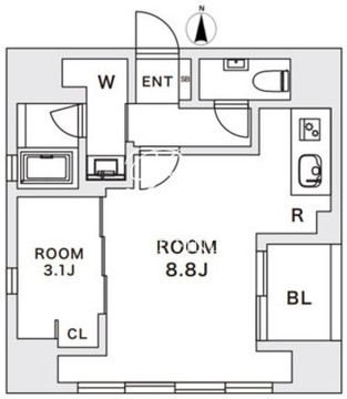 エスペランサ不動前かむろ坂 301 間取り図