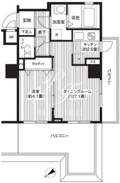 カスタリア初台 408 間取り図