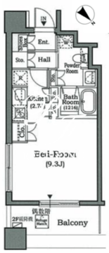 ホライズンプレイス赤坂 605 間取り図