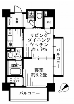 レジディア池尻大橋 1303 間取り図