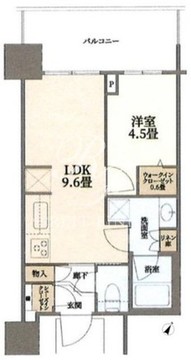 パークタワー勝どき M-1823 間取り図