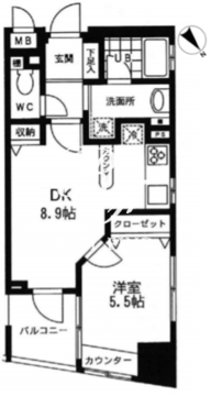 プライムアーバン中目黒2 505 間取り図