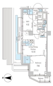 パークアクシス市谷加賀町 404 間取り図