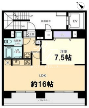 プラティーク日本橋水天宮 201 間取り図