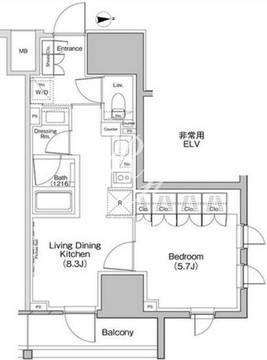 ザ・パークハビオ板橋区役所前 407 間取り図