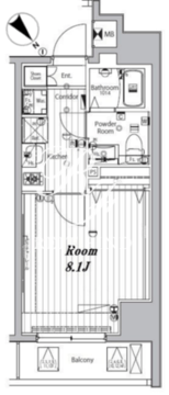 メイクスデザイン門前仲町リバープレイス 701 間取り図