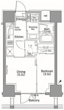 ザ・パークハビオSOHO南青山 202 間取り図