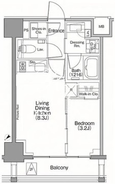 ザ・パークハビオSOHO南青山 703 間取り図