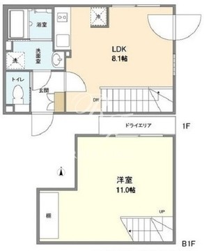 アレーロ三軒茶屋3 101 間取り図