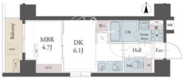 ラグゼナ町屋 402 間取り図