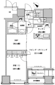 ウエストパークタワー池袋 908 間取り図