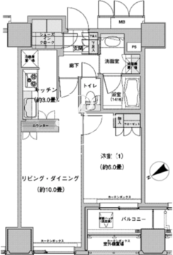 ウエストパークタワー池袋 1404 間取り図