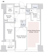 セントラルパークタワー・ラ・トゥール新宿 1303 間取り図