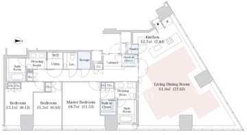 セントラルパークタワー・ラ・トゥール新宿 4117 間取り図