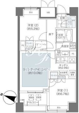 メゾンカルム本郷 1205 間取り図