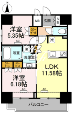 ホウエイコート秋葉原 1402 間取り図