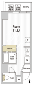 エスモア銀座イースト 1005 間取り図